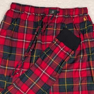 Polo Ralph Lauren Lounge Pants Mens Large Red Tartan Plaid Jogger Pajama